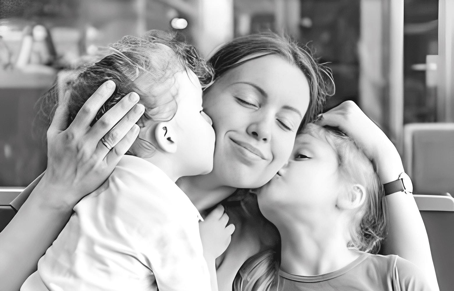happy mother and child